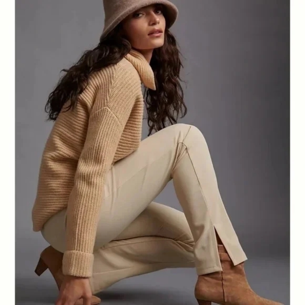 Anthropologie Cream Cropped Pants